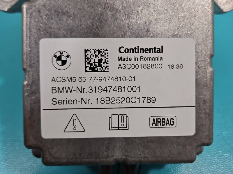 Блок керування Airbag BMW X3 G01 31947481001 — фото деталі 3