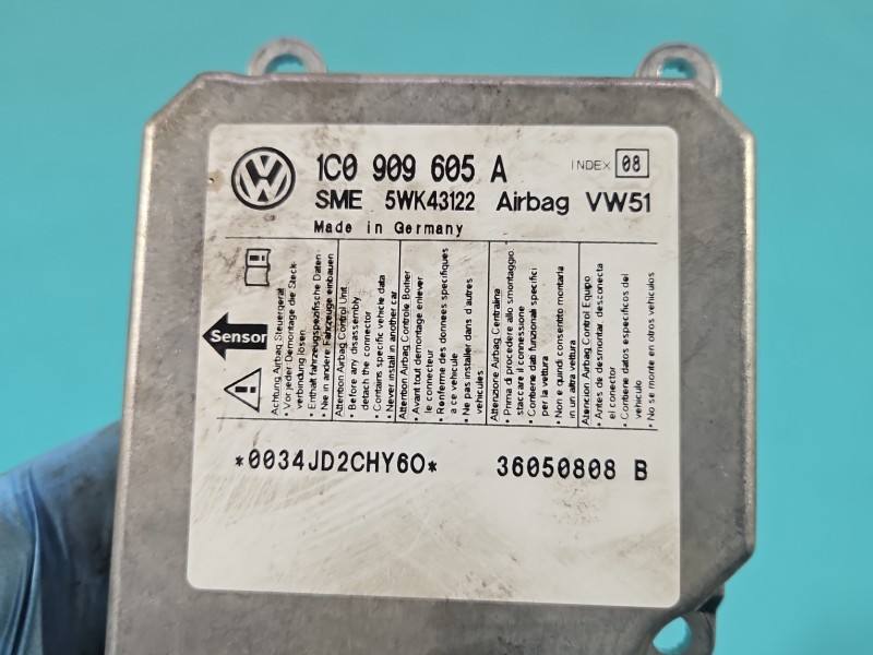 Блок керування Airbag Volkswagen Transporter T5 1C0909605A — фото деталі 3