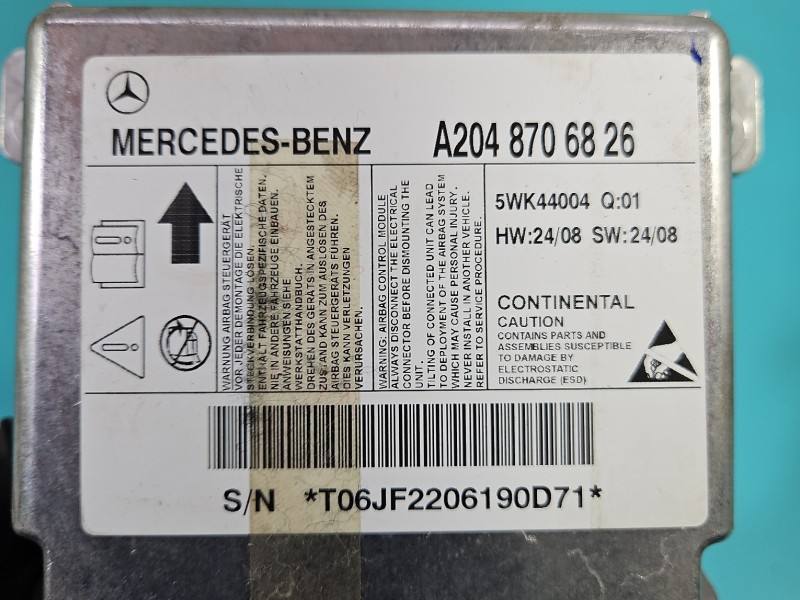 Блок керування Airbag Mercedes GLK X204 A2048706826 — фото деталі 6
