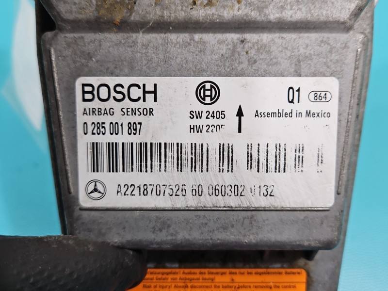 Блок керування Airbag Mercedes S W221 0285001897 — фото деталі 3