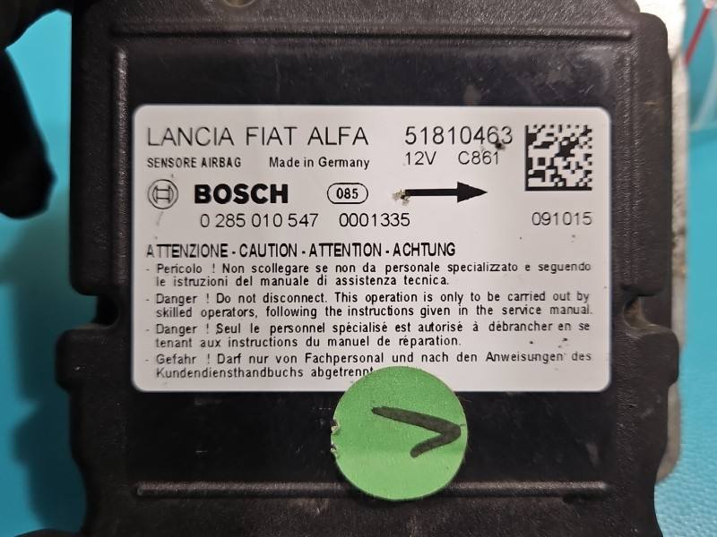 Блок керування Airbag Fiat Doblo 0285010547 — фото деталі 3