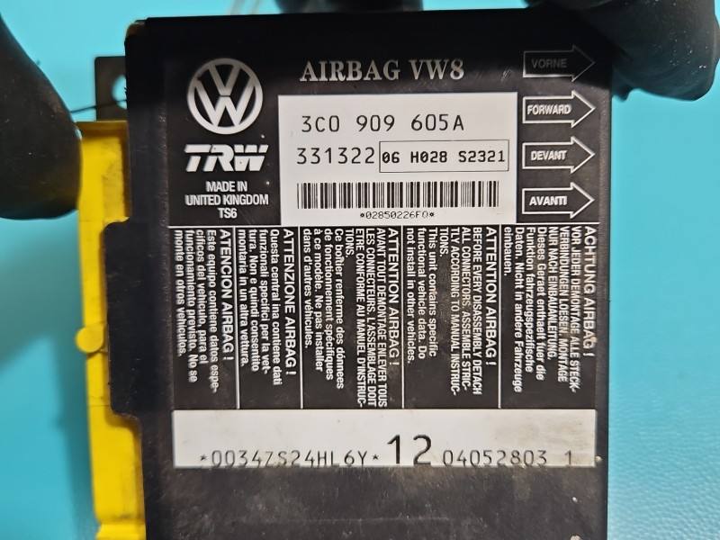Блок керування Airbag Volkswagen Passat B6 3C0909605A — фото деталі 3