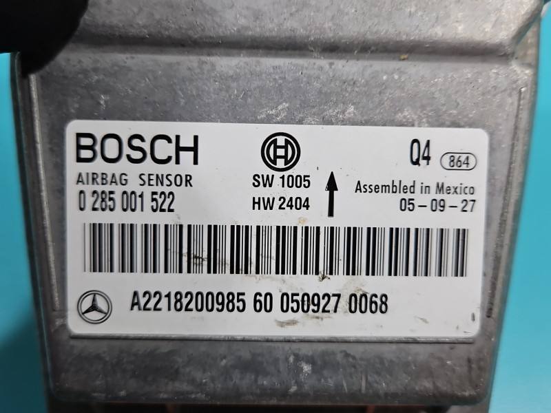 Блок керування Airbag Mercedes S W221 0285001522 — фото деталі 3