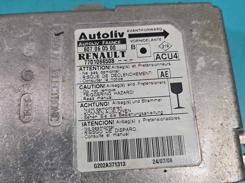 Блок керування Airbag Renault Megane 2 607060500 — фото деталі 5