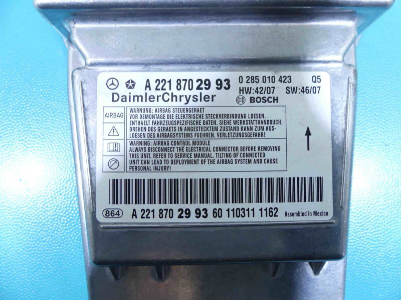 Блок керування Airbag Mercedes S W221 0285010423 — фото деталі 3
