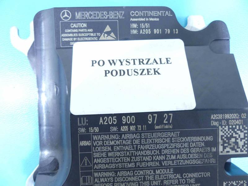 Блок керування Airbag Mercedes GLC X253 A2059009727 — фото деталі 3
