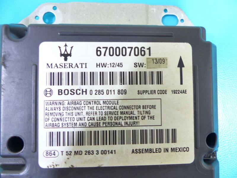 Блок керування Airbag Maserati Ghibli 0285011809 — фото деталі 3