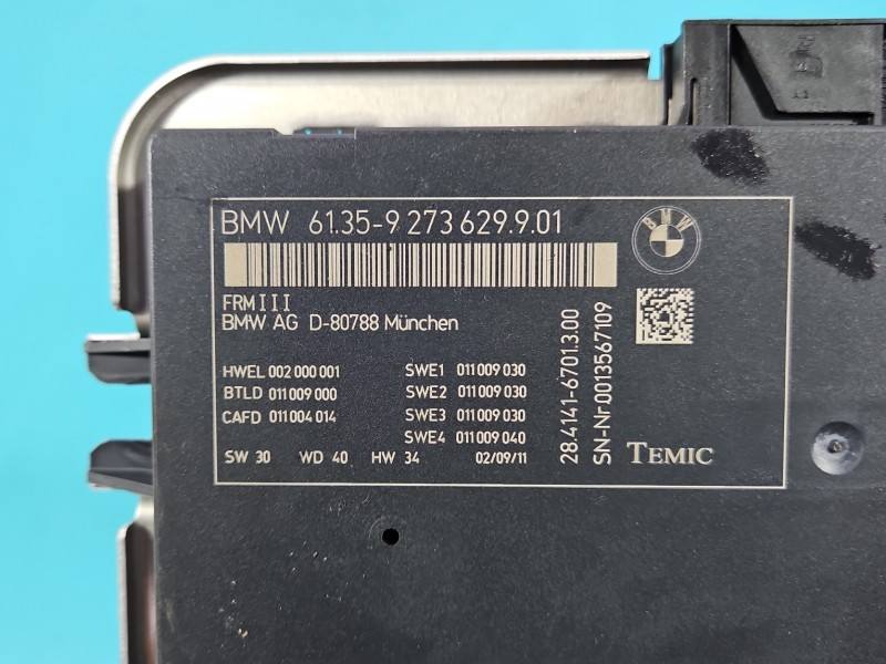 Блок керування модуль BMW 7 F01 9273629 — фото деталі 7