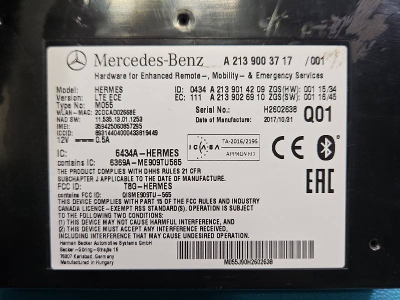 Блок керування модуль Mercedes E W213 A2139003717 — фото деталі 3