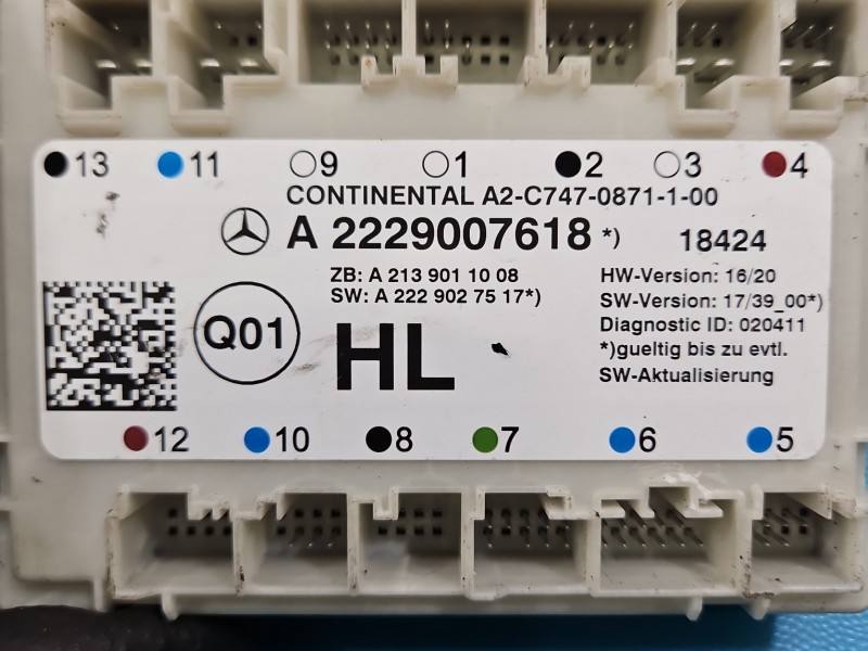 Блок керування модуль Mercedes S W222 A2229007618 — фото деталі 3