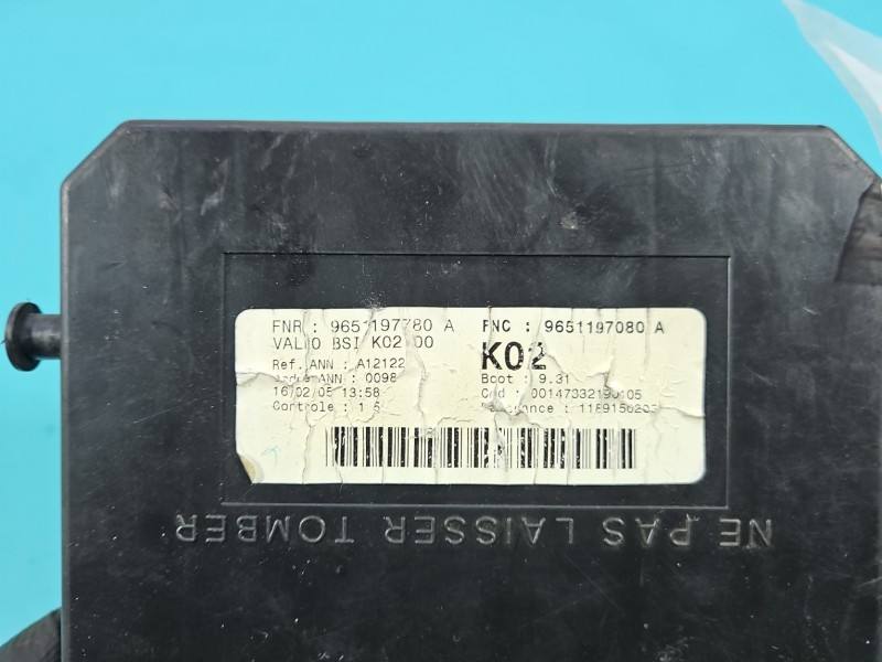 Блок управления модуль Peugeot 307 9651197080A — фото детали 5