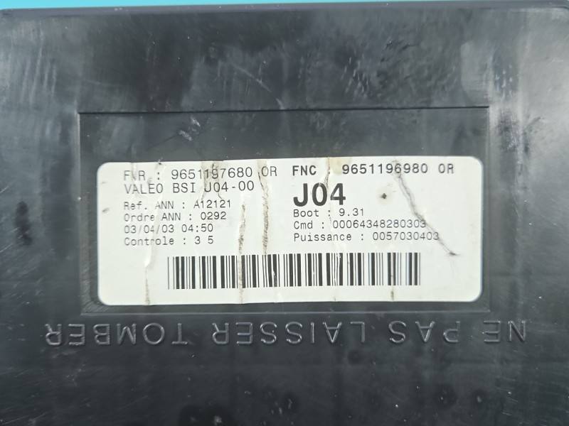 Блок керування модуль Peugeot 307 9651196980 — фото деталі 6