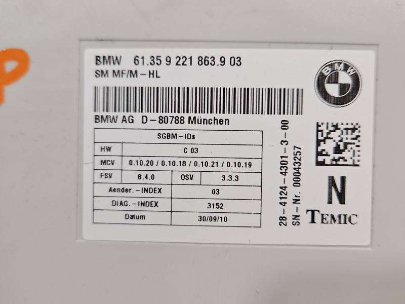 Блок керування модуль BMW X6 9221863 — фото деталі 3