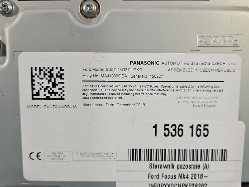 Блок управления модуль Ford Focus 5U5T-14G371-GKC — фото детали 7