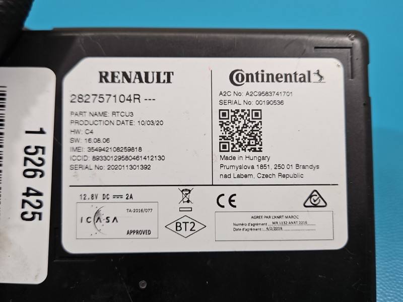 Блок керування модуль Renault Kadjar 282757104R — фото деталі 3