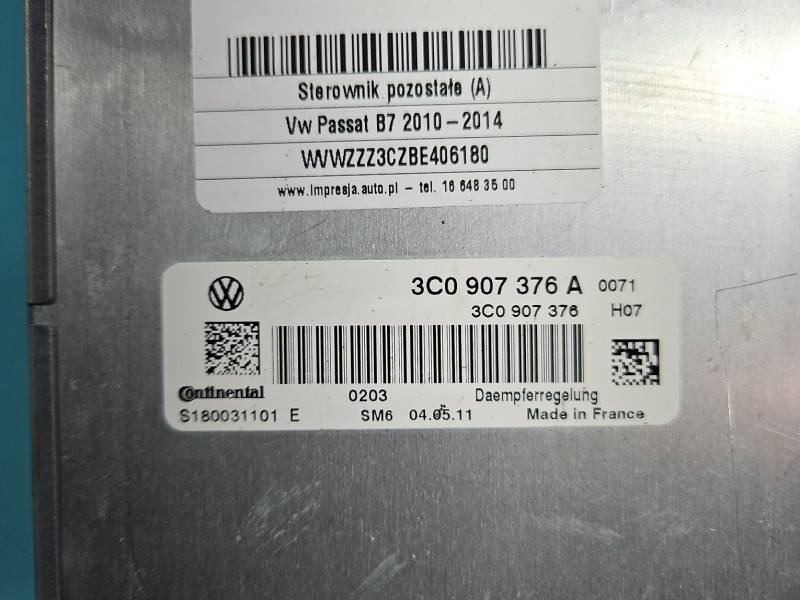 Блок керування модуль Volkswagen Passat B7 3C0907376A — фото деталі 5