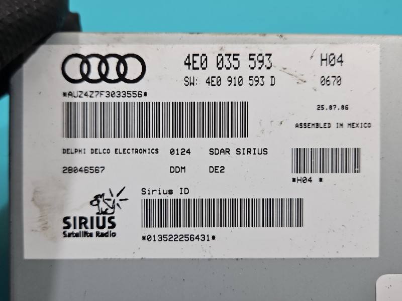 Блок управления модуль Audi Q7 4E0035593 — фото детали 3