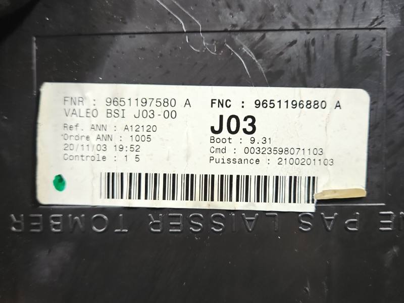 Блок керування модуль Peugeot 307 9651197580A — фото деталі 4