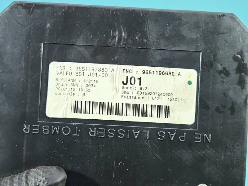 Блок керування модуль Peugeot 307 9651197380 — фото деталі 5
