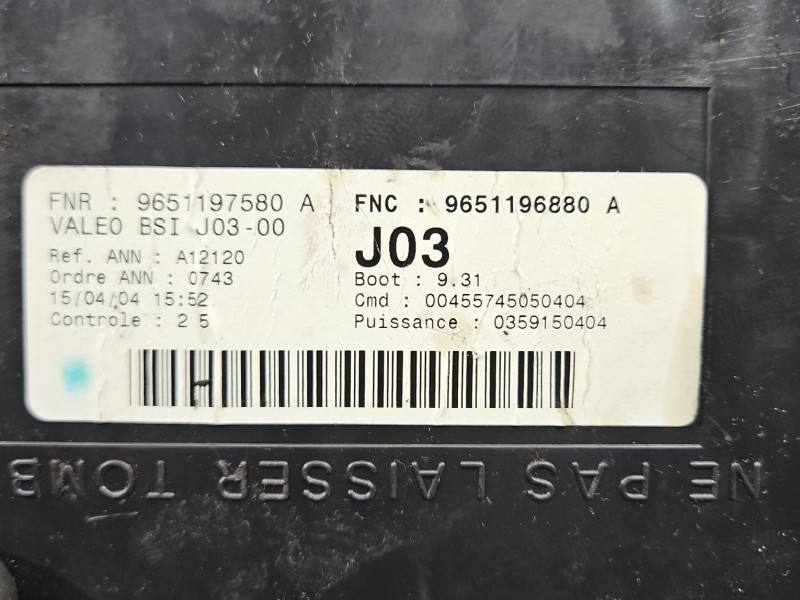 Блок керування модуль Peugeot 307 9651197580 — фото деталі 4