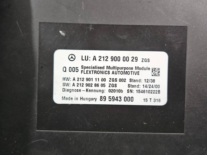 Блок керування модуль Mercedes E W212 A2129000029 — фото деталі 3