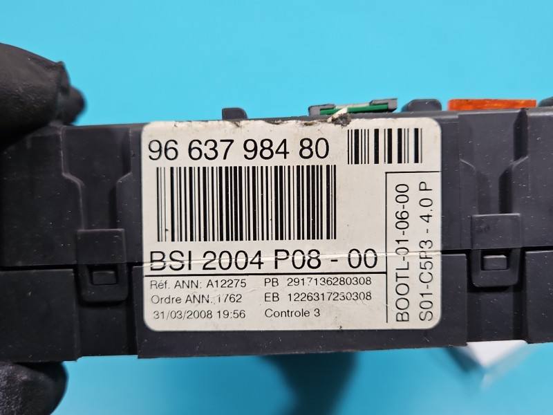 Блок керування модуль Peugeot 207 9663798480 — фото деталі 3