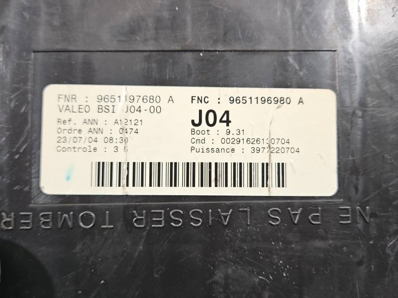 Блок керування модуль Peugeot 307 9651196980A — фото деталі 4