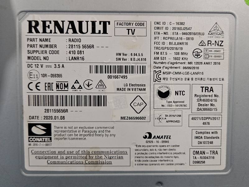 Блок керування модуль Renault Megane 4 281155656R — фото деталі 5