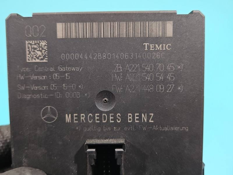 Блок керування модуль Mercedes S W221 A2215407045 — фото деталі 3