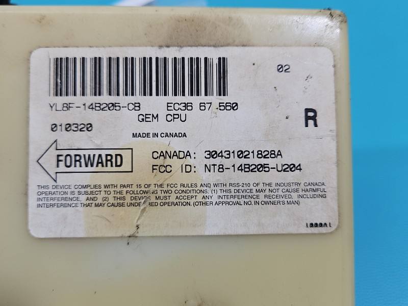 Блок управления модуль Ford Maverick YL8F-14B205-CB — фото детали 3