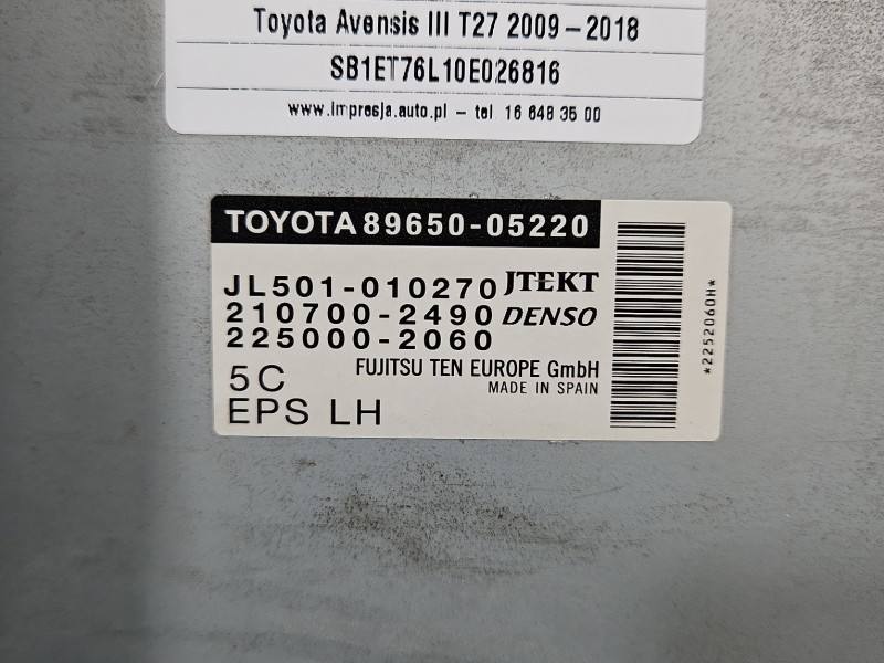 Блок керування модуль Toyota Avensis T27 89650-05220 — фото деталі 3