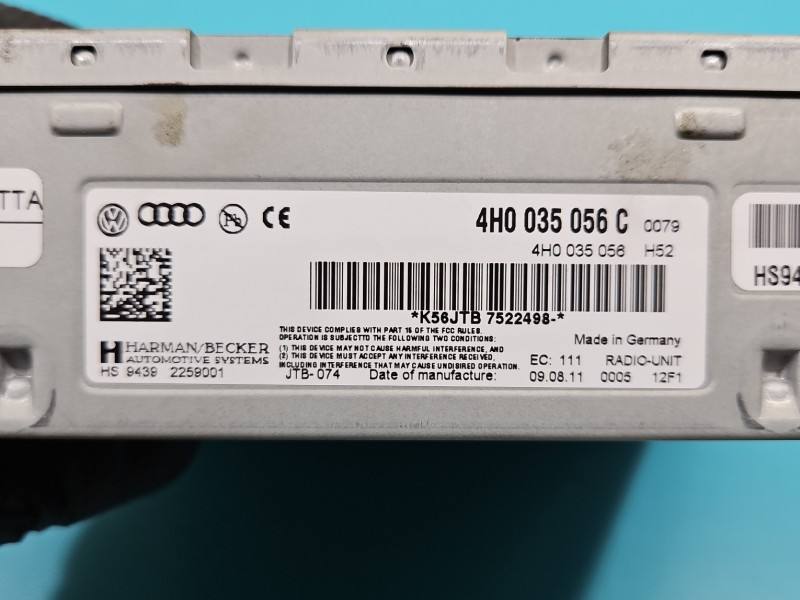 Блок керування модуль Audi A8 D4 4H0035056C — фото деталі 6