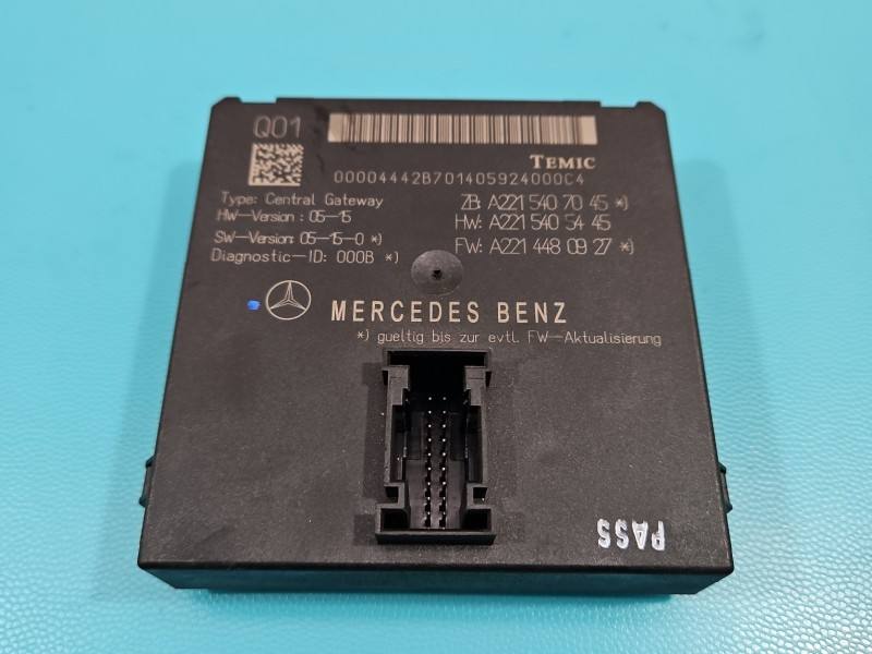 Блок керування модуль Mercedes S W221 A2215407045 — фото деталі 2