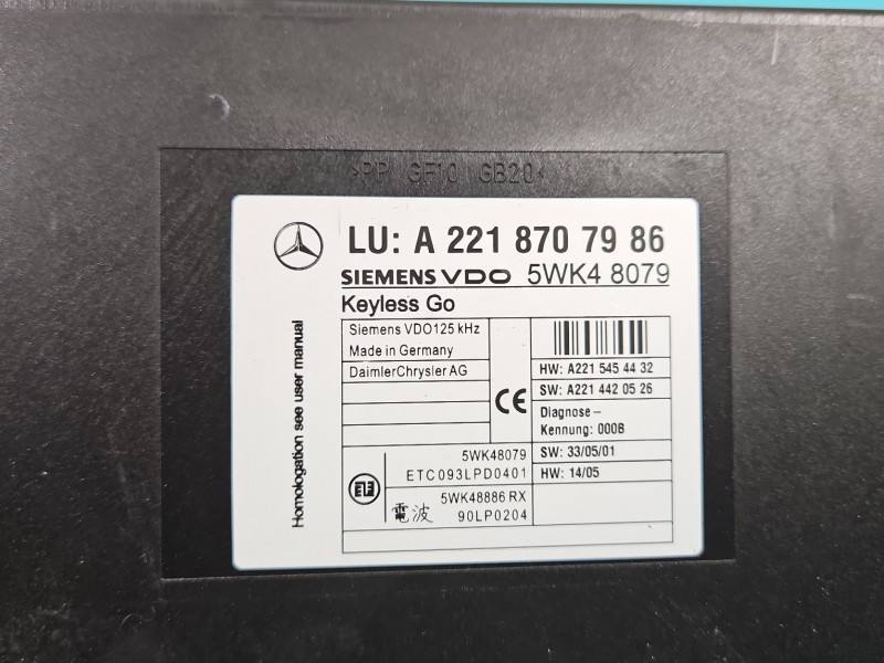 Блок керування модуль Mercedes S W221 A2218707986 — фото деталі 3