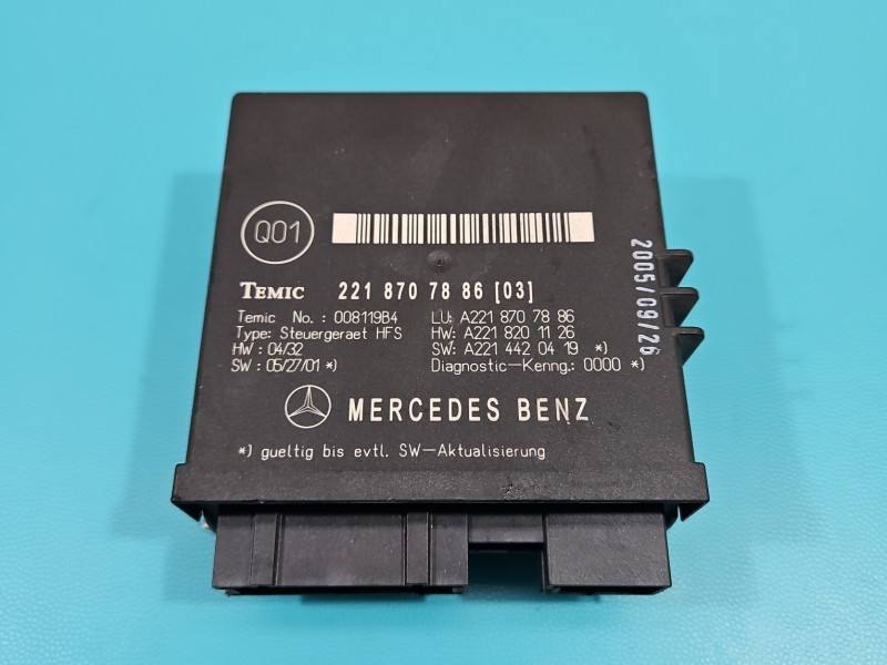 Блок керування модуль Mercedes S W221 2218707886 — фото деталі 2
