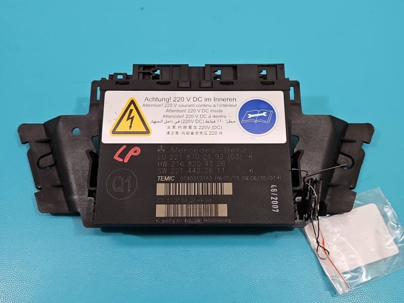 Блок керування модуль Mercedes S W221 2218702192 — фото деталі 2