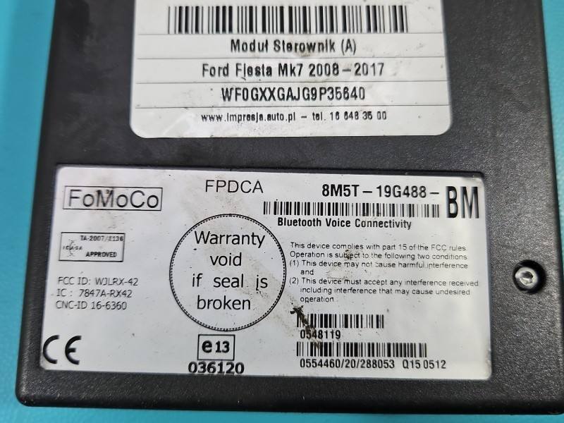 Блок керування модуль Ford Fiesta 8M5T-19G488-BM — фото деталі 6