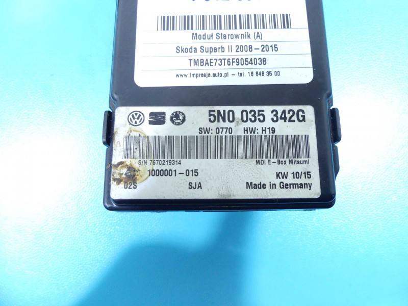 Блок керування модуль Skoda Superb 2 5N0035342G — фото деталі 3