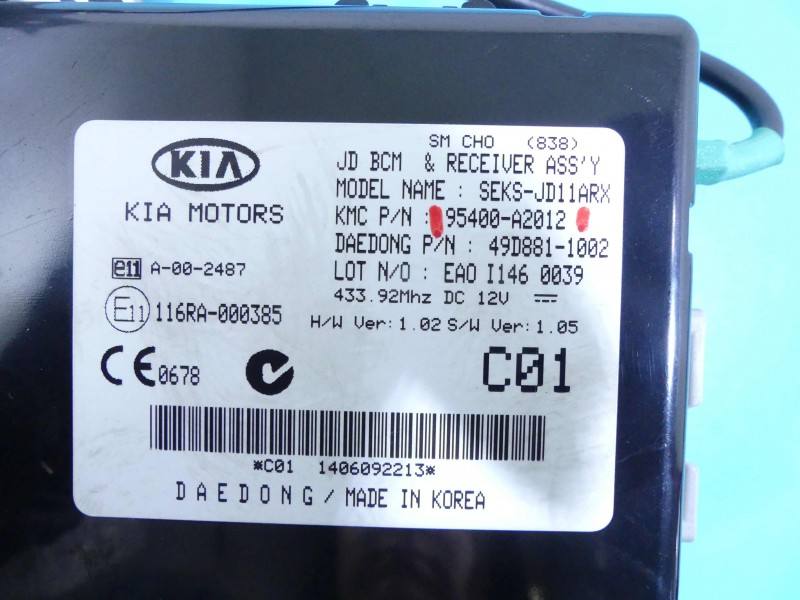 Блок керування модуль Kia Ceed 95400-A2012 — фото деталі 3