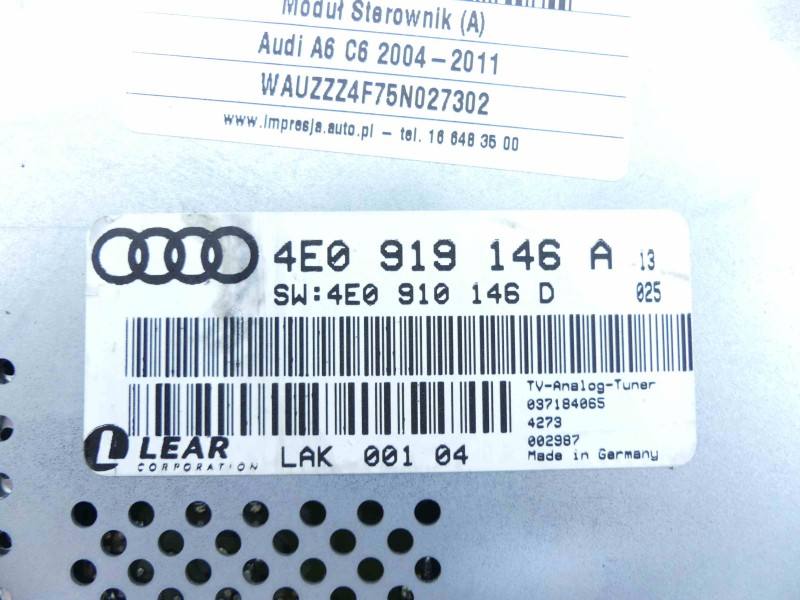 Блок керування модуль Audi A6 C6 4E0919146A — фото деталі 3