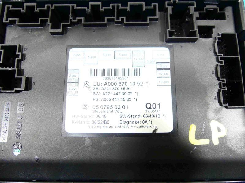 Блок керування модуль Mercedes S W221 A2214423032 — фото деталі 3