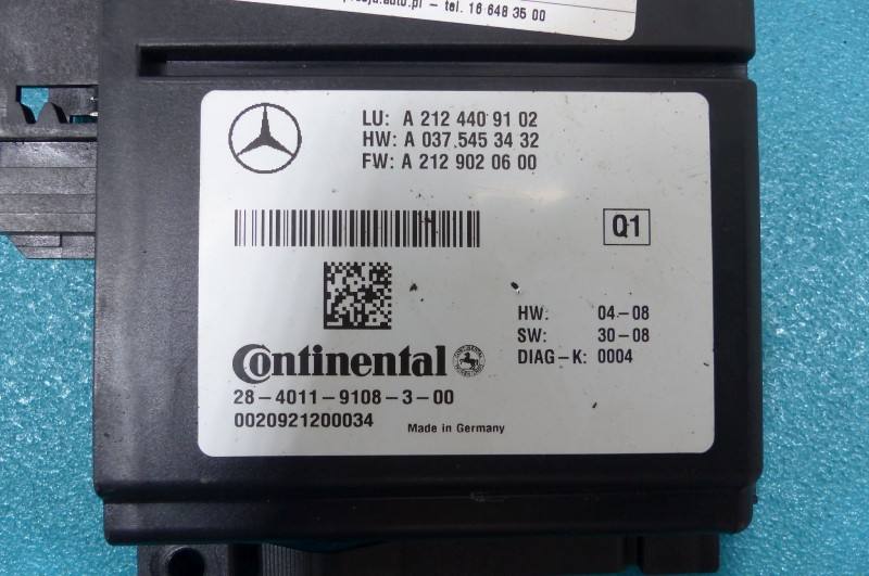 Блок керування модуль Mercedes E W212 A2124409102 — фото деталі 2
