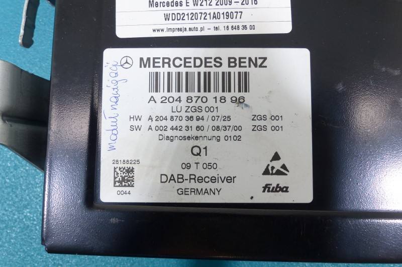 Блок керування модуль Mercedes E W212 A2048701896 — фото деталі 2