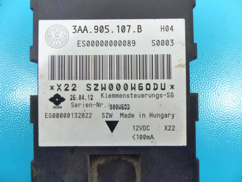 Блок керування модуль Volkswagen Passat B7 3AA905107B — фото деталі 3