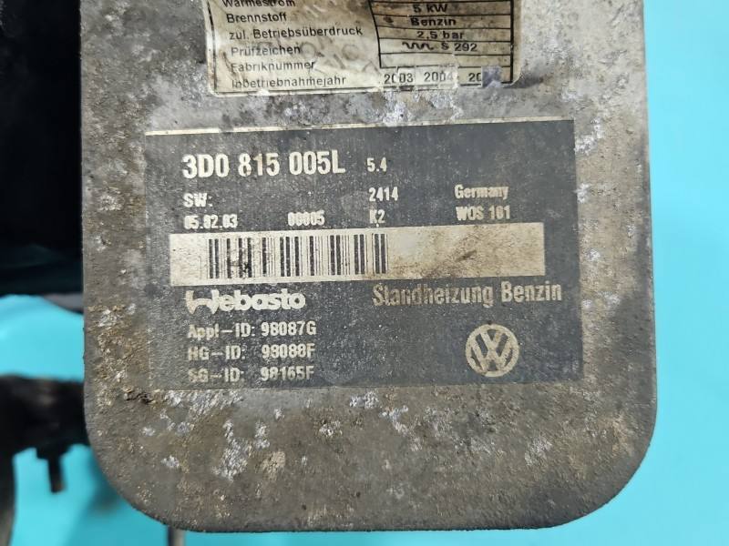 Автономний обігрівач Webasto Volkswagen Phaeton 3D0815005L — фото деталі 8