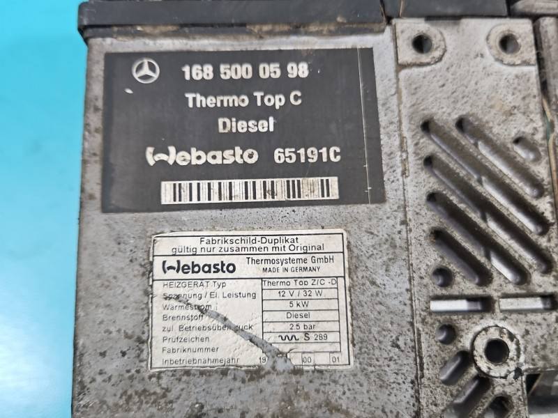 Автономний обігрівач Webasto Mercedes A W168 1685000598 — фото деталі 6