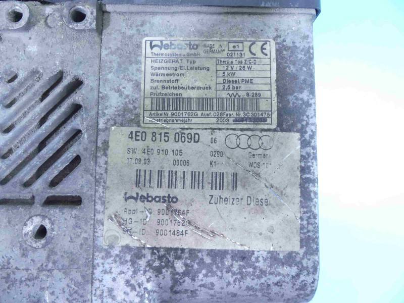 Автономний обігрівач Webasto Audi A8 D3 4E0815069D — фото деталі 3