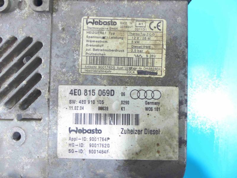 Автономний обігрівач Webasto Audi A8 D3 4E0815069D — фото деталі 3