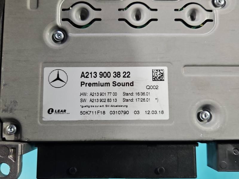 Аудіопідсилювач підсилювач звуку Mercedes E W213 A2139003822 — фото деталі 5
