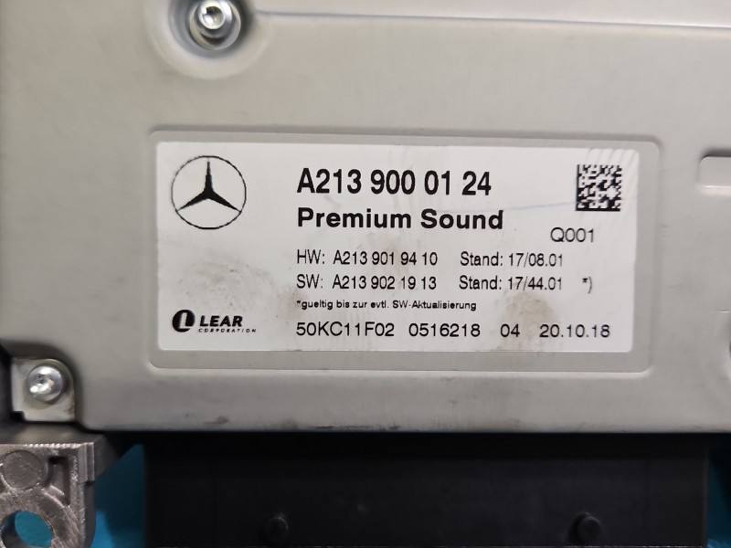Аудіопідсилювач підсилювач звуку Mercedes S W222 A2139000124 — фото деталі 7